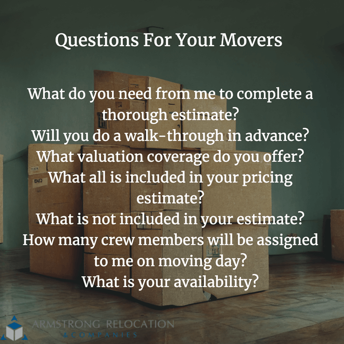 Questions for your movers
