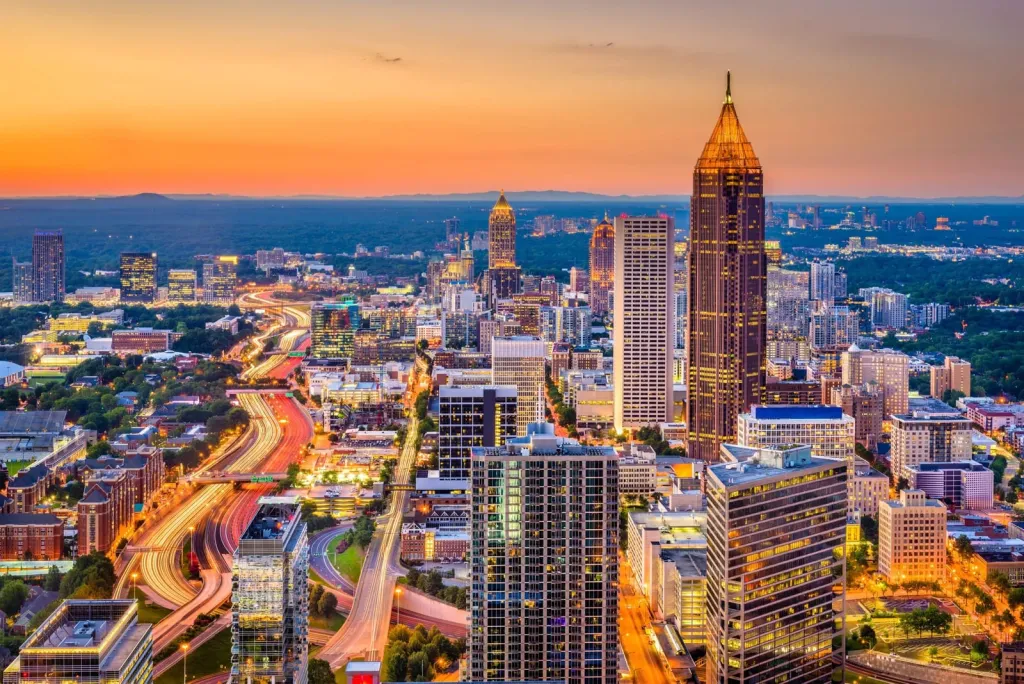 Atlanta cityscape lights