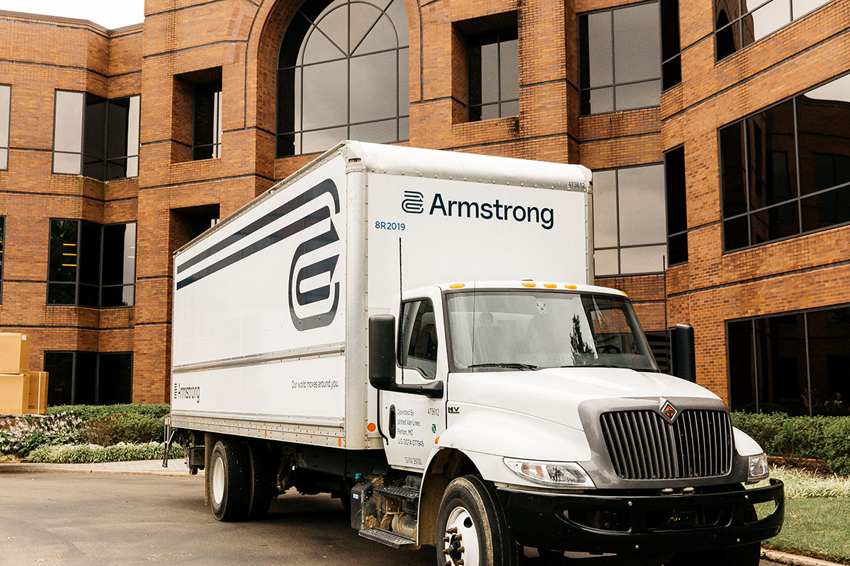 Moving truck with shipment