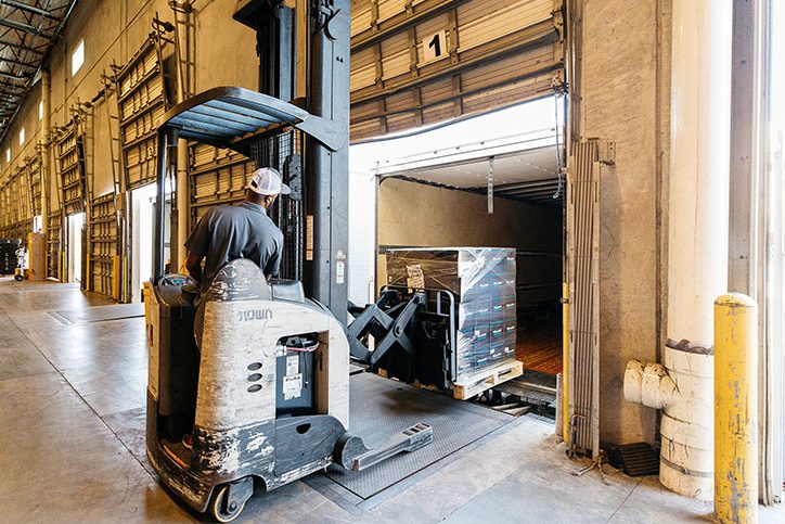 Forklift loading truck