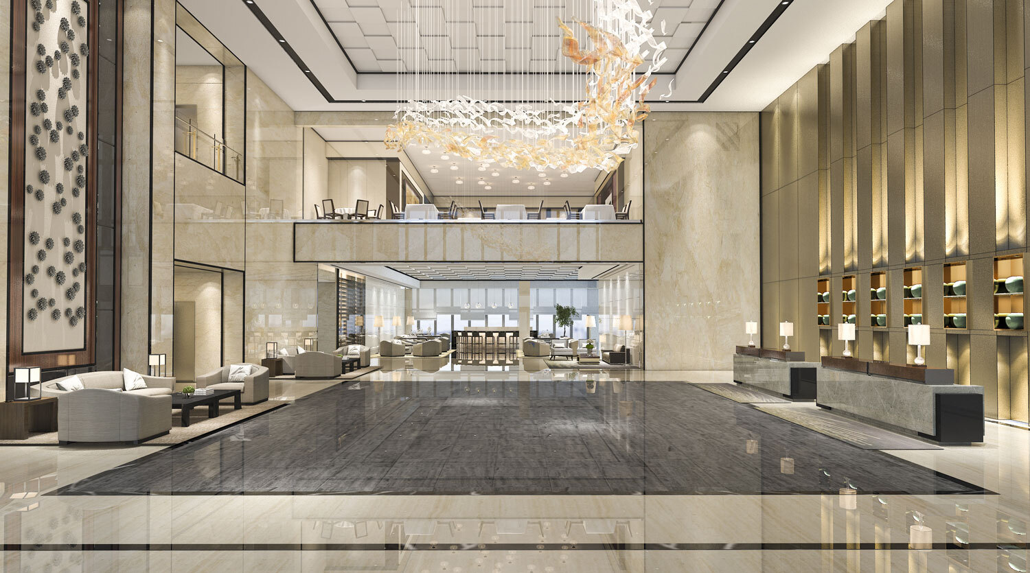 Image of luxurious hotel lobby