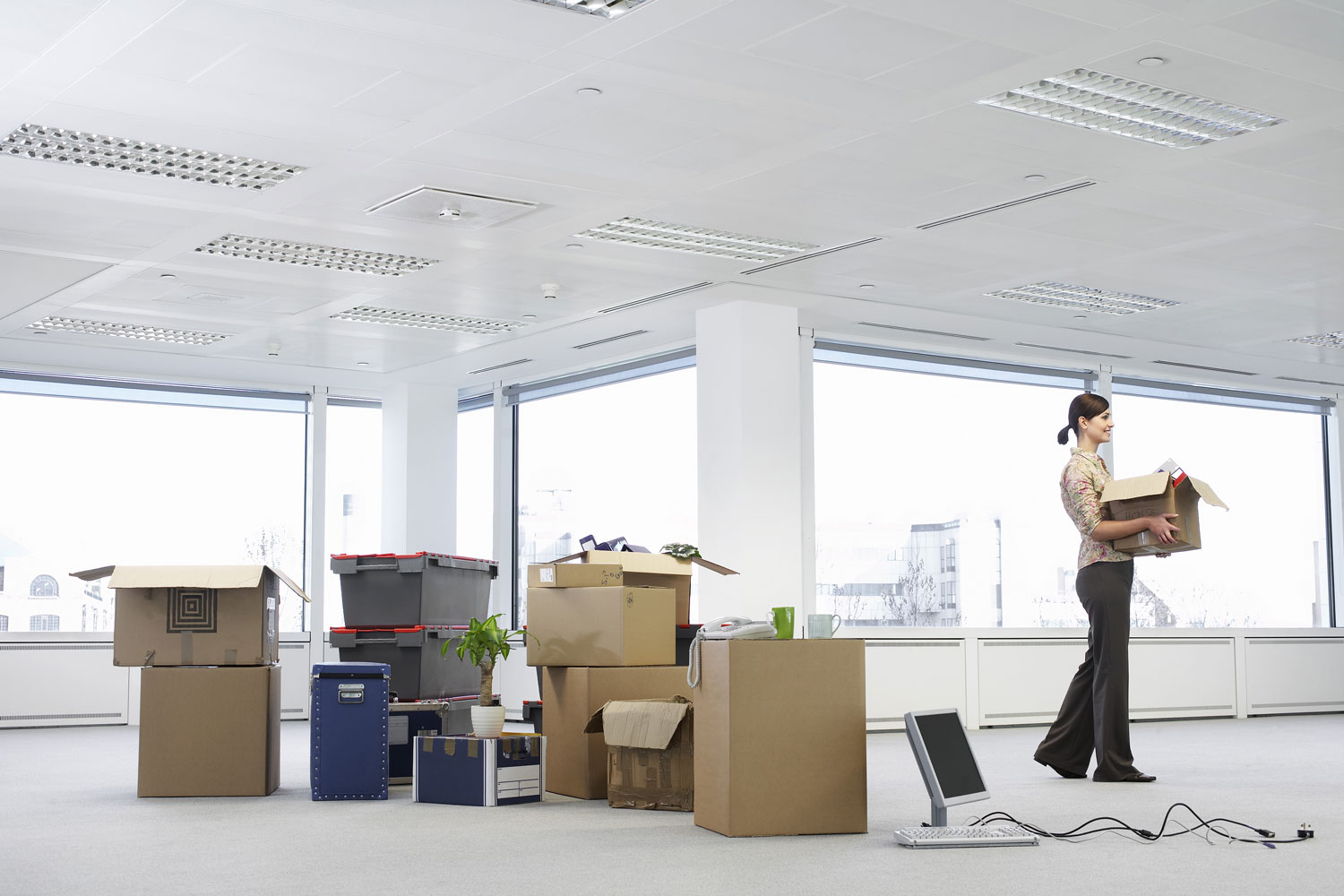 woman relocating office